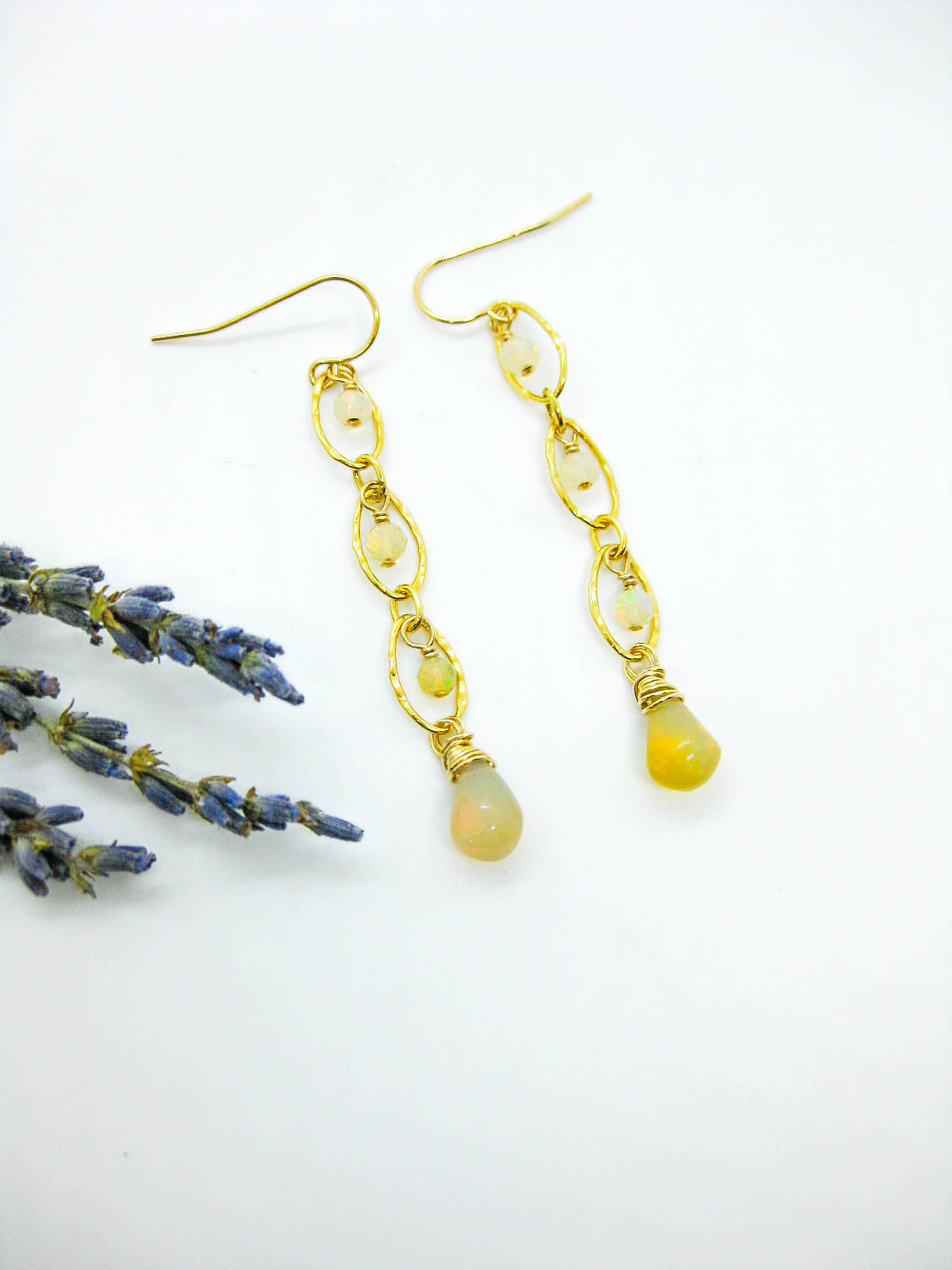 Lilac: Opal Earrings - e763
