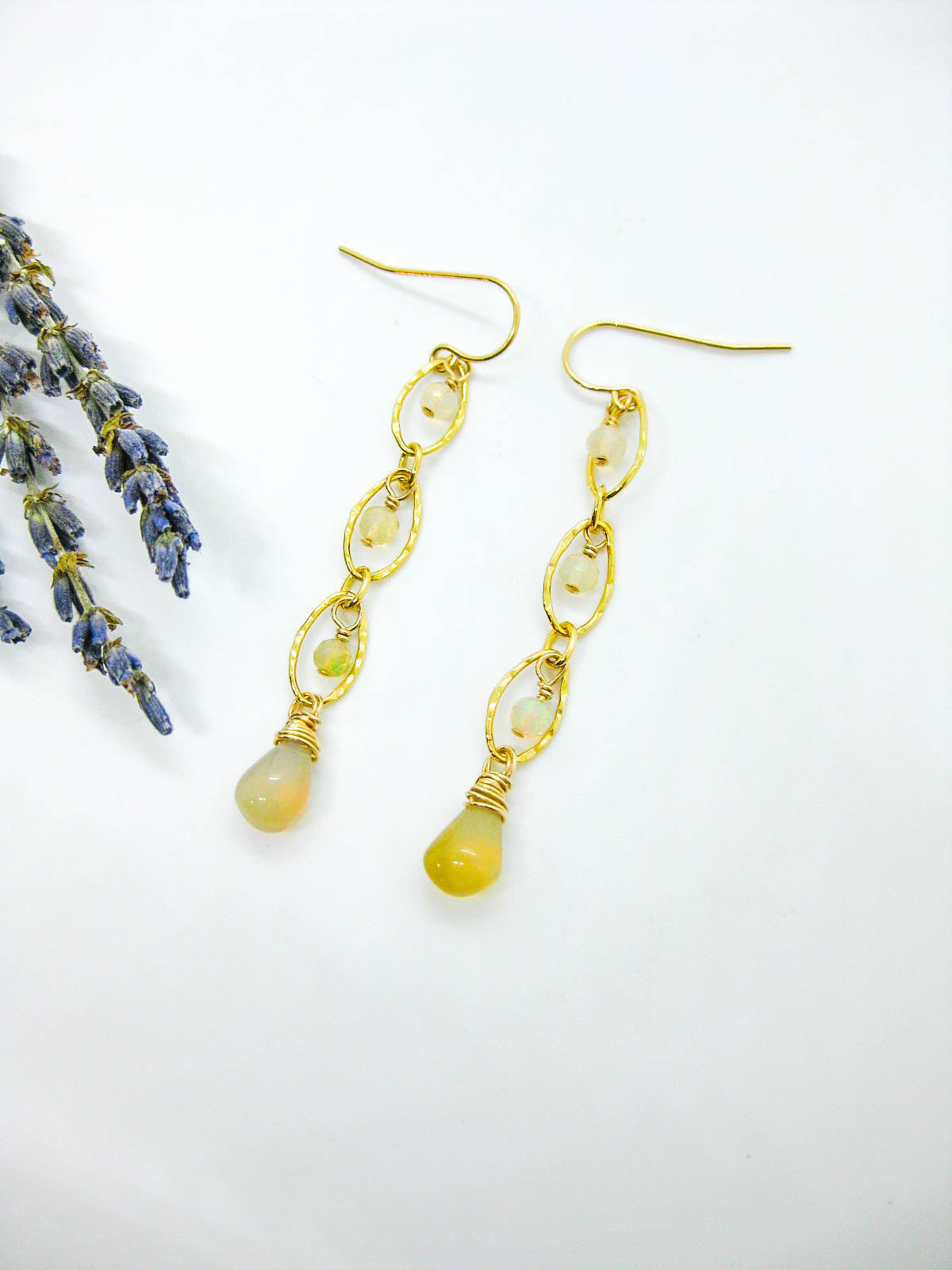 Lilac: Opal Earrings - e763