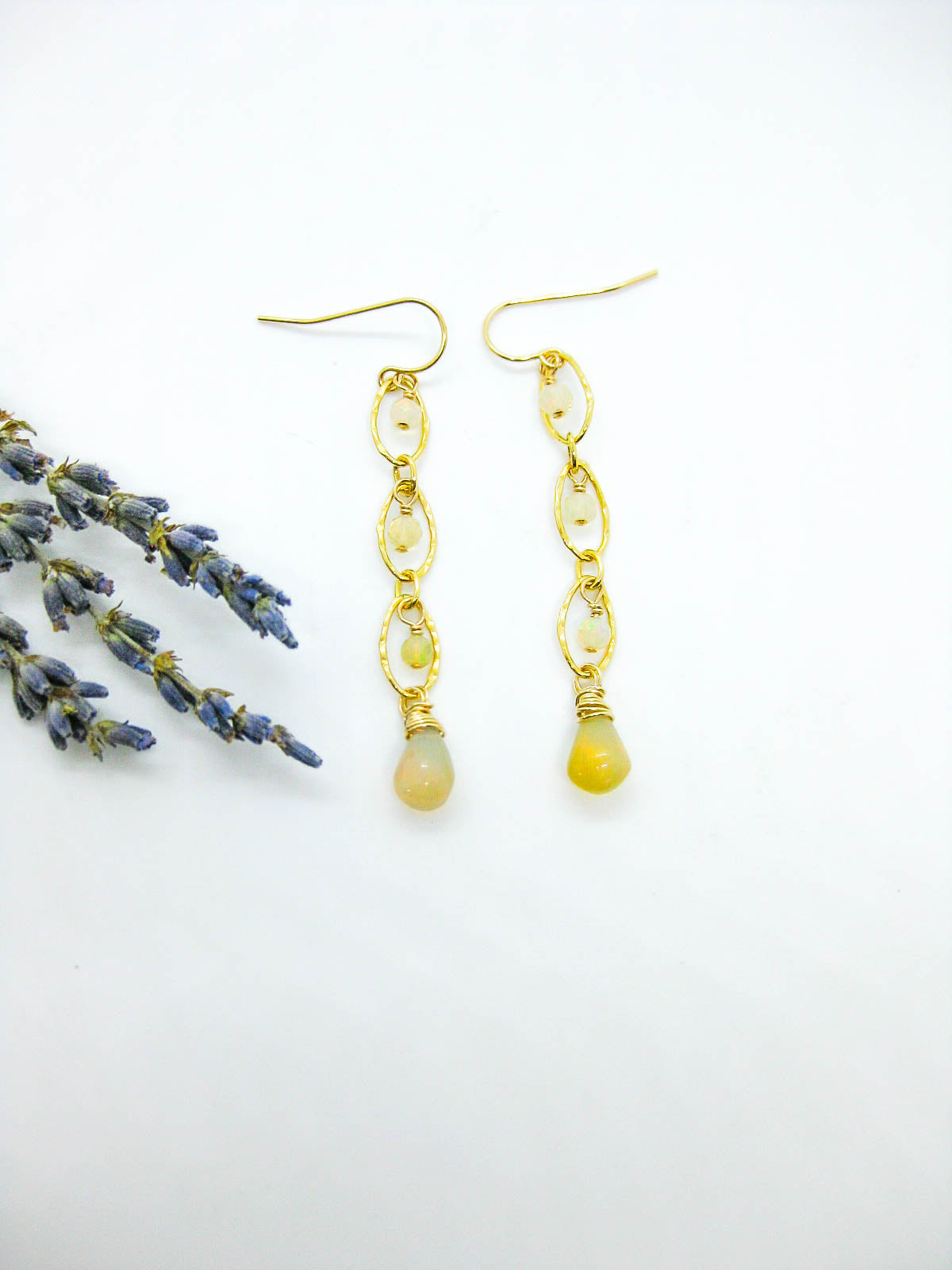 Lilac: Opal Earrings - e763