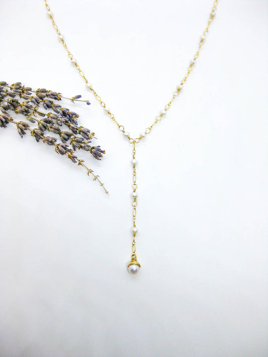 Daffodil: Pearl Drop Necklace