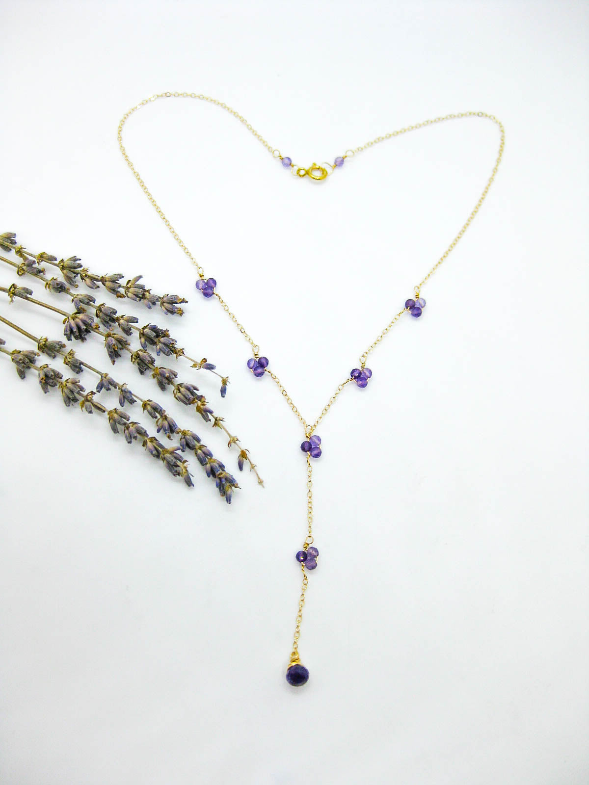Hyacinth: Amethyst Drop Necklace