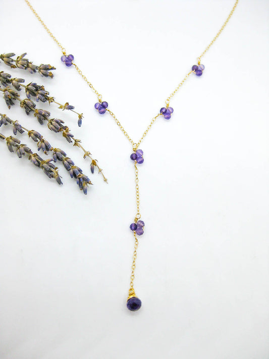 Hyacinth: Amethyst Drop Necklace