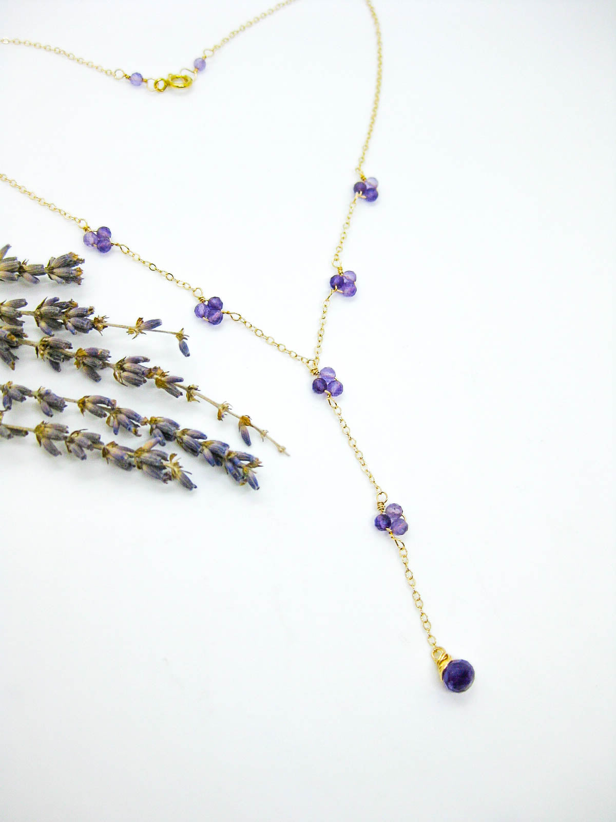 Hyacinth: Amethyst Drop Necklace