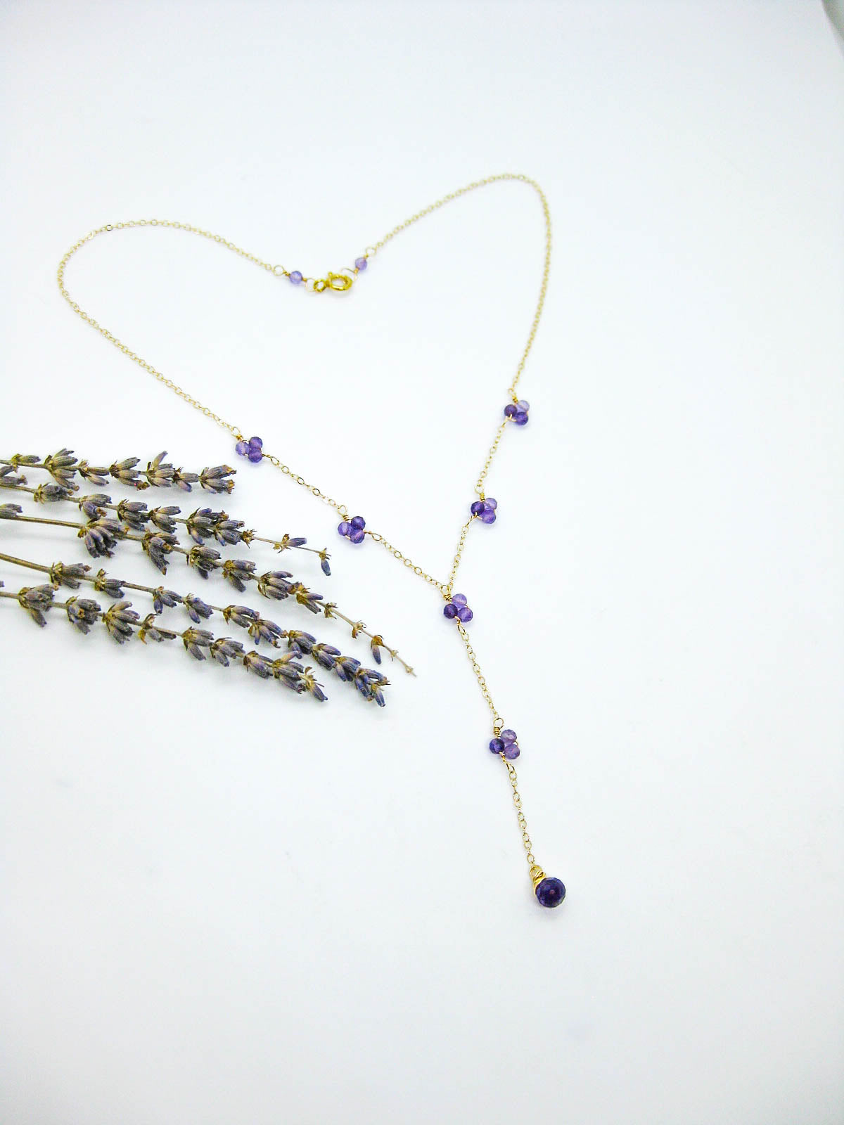 Hyacinth: Amethyst Drop Necklace
