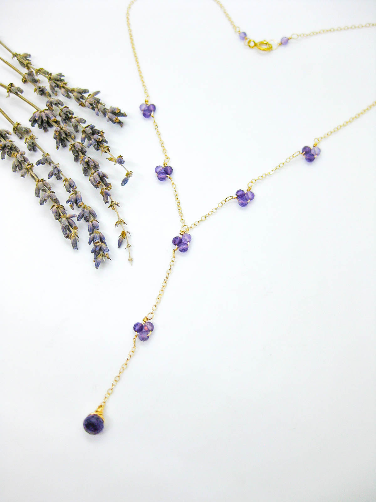 Hyacinth: Amethyst Drop Necklace