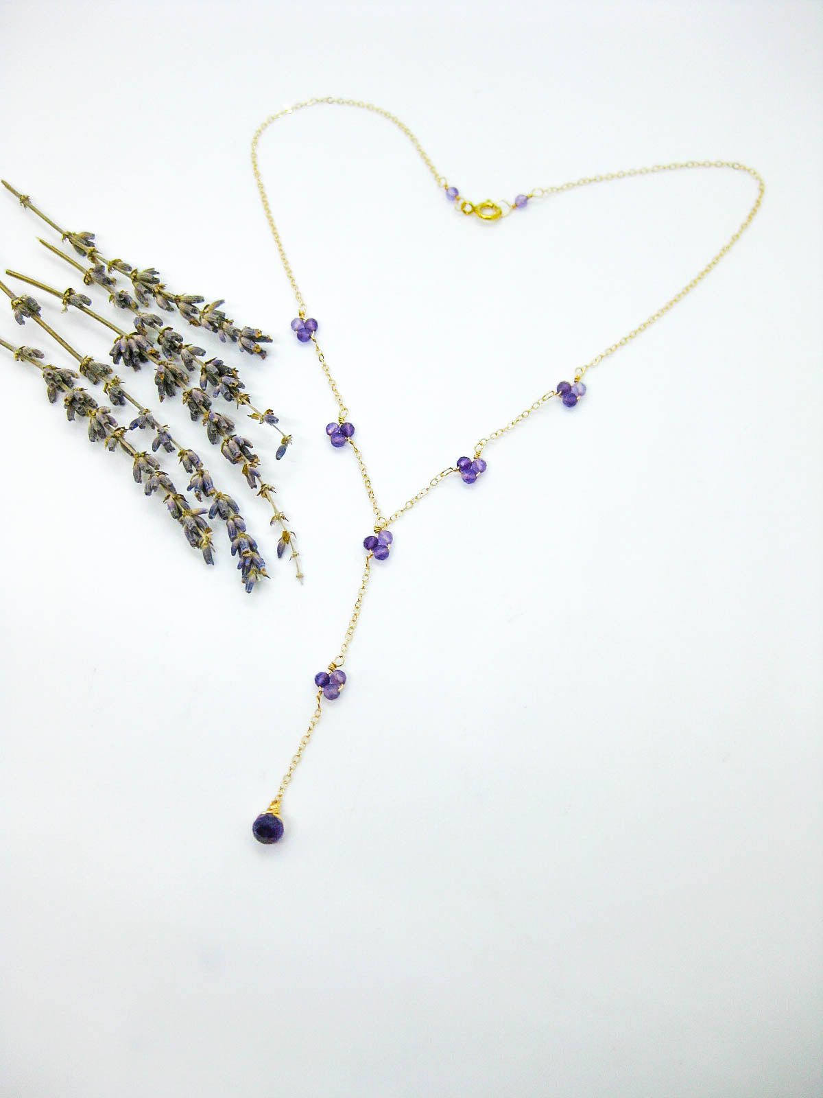 Hyacinth: Amethyst Drop Necklace