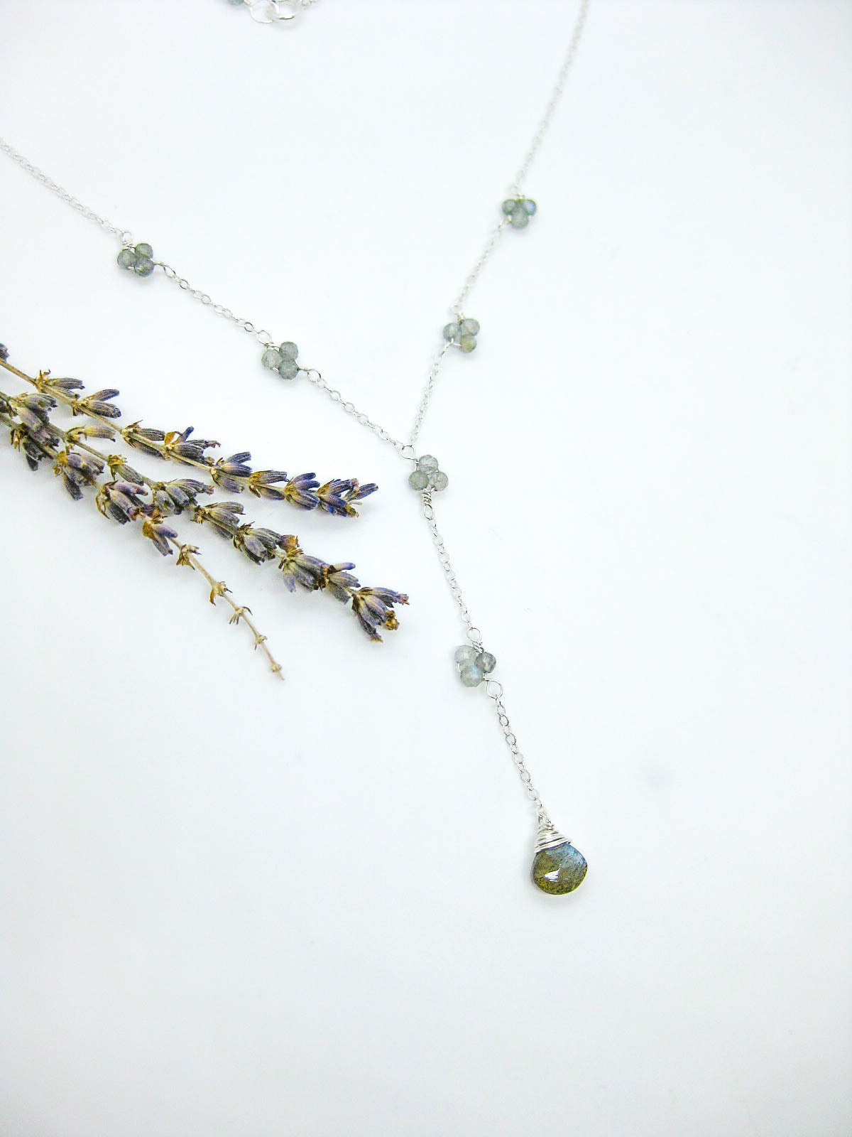 Hyacinth: Labradorite Drop Necklace