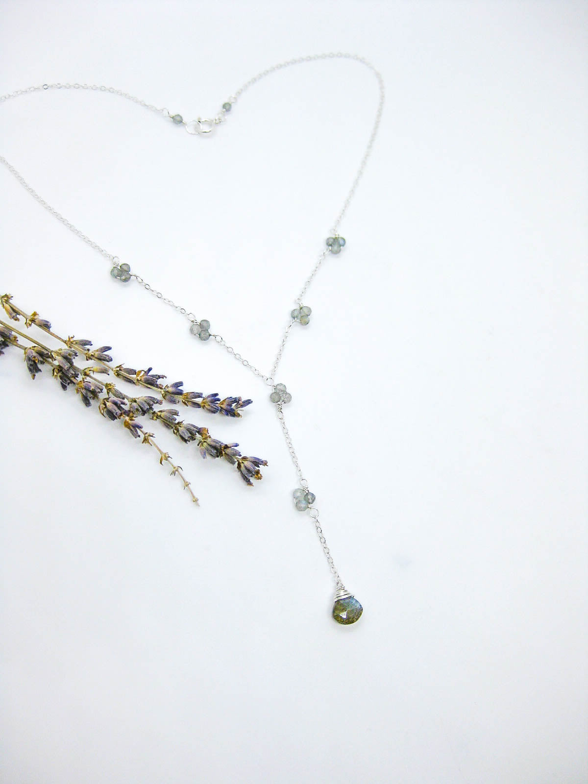 Hyacinth: Labradorite Drop Necklace