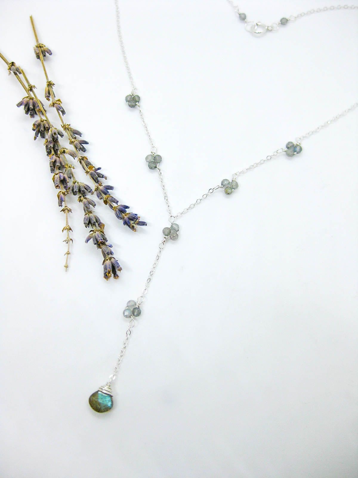 Hyacinth: Labradorite Drop Necklace