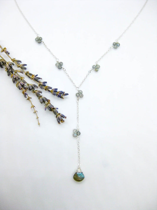 Hyacinth: Labradorite Drop Necklace