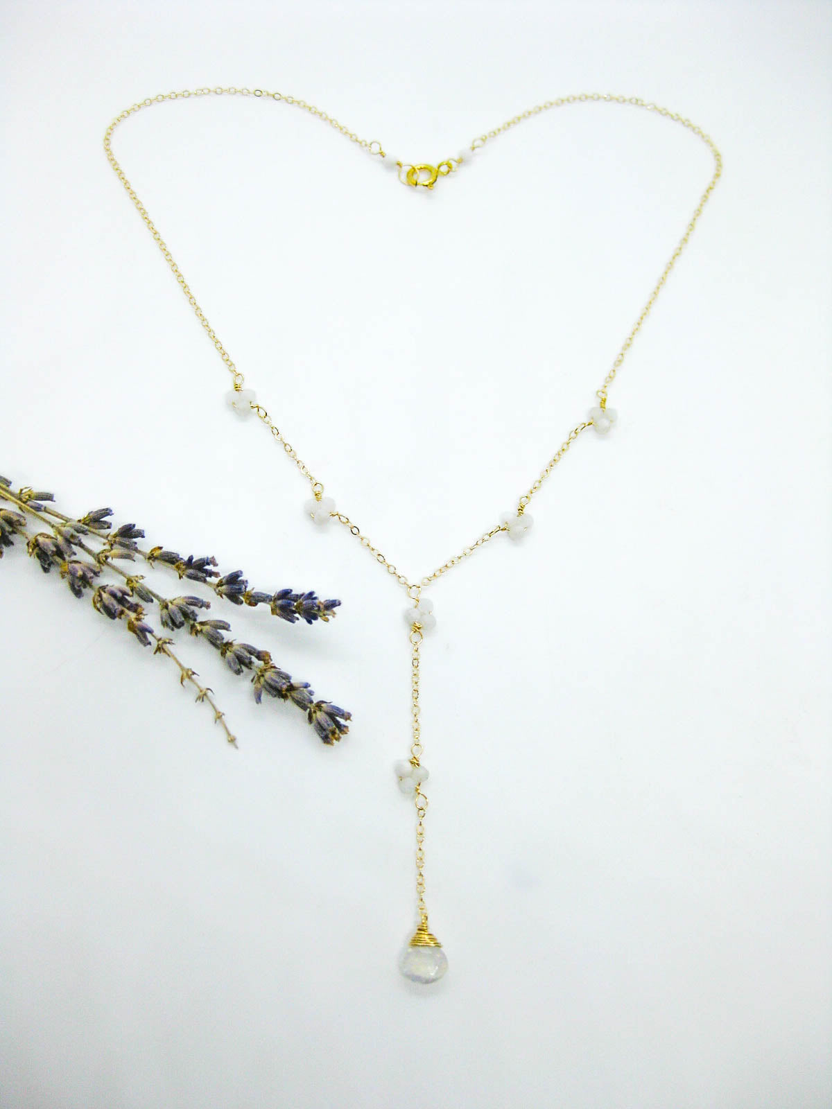 Hyacinth: Moonstone Drop Necklace