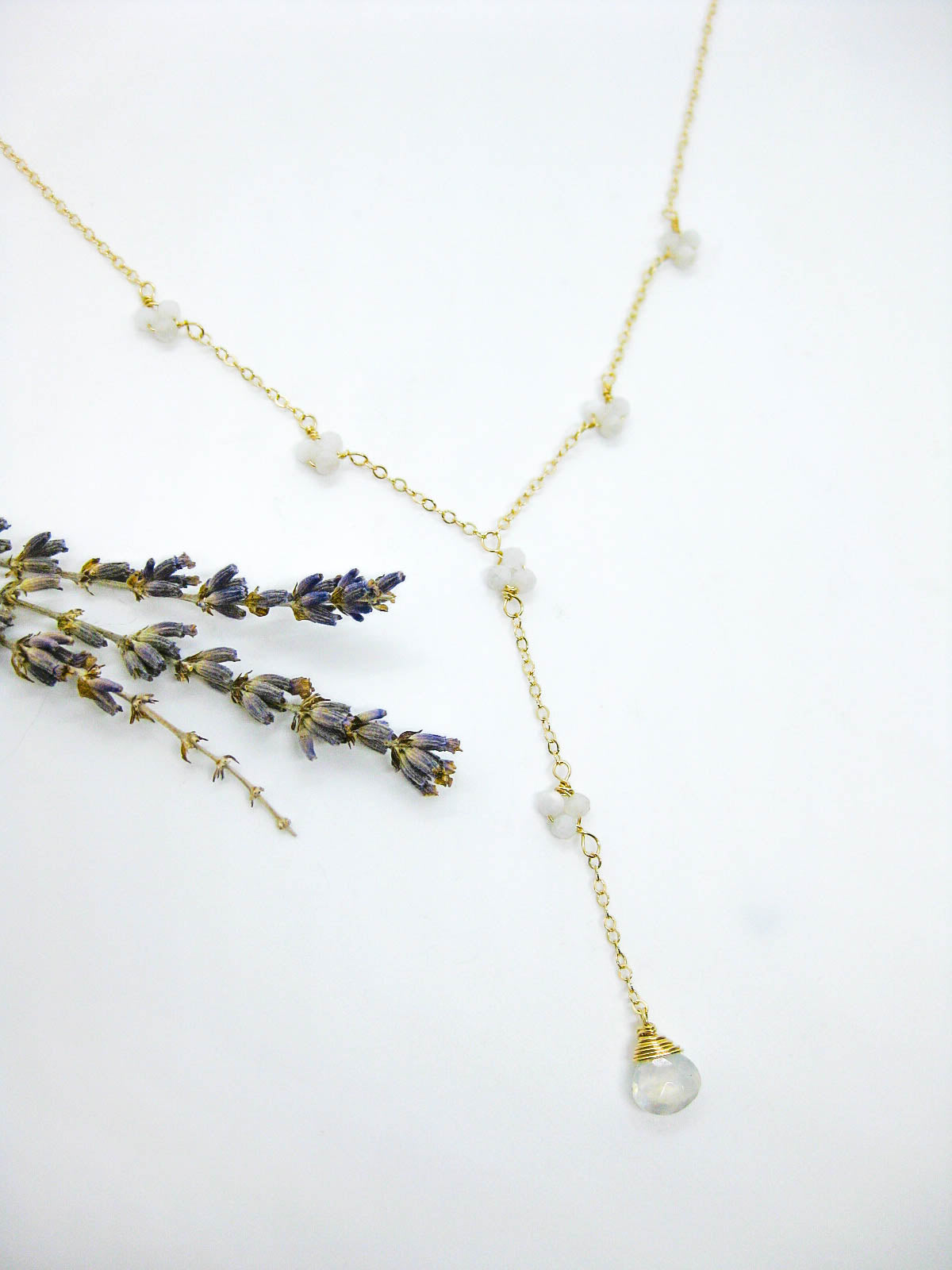 Hyacinth: Moonstone Drop Necklace