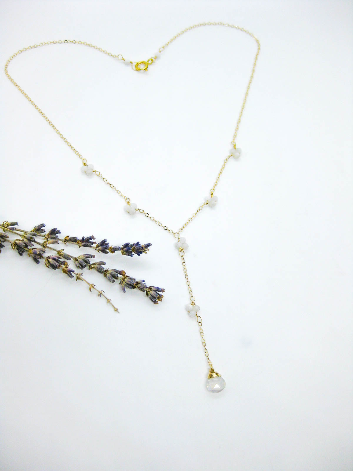 Hyacinth: Moonstone Drop Necklace