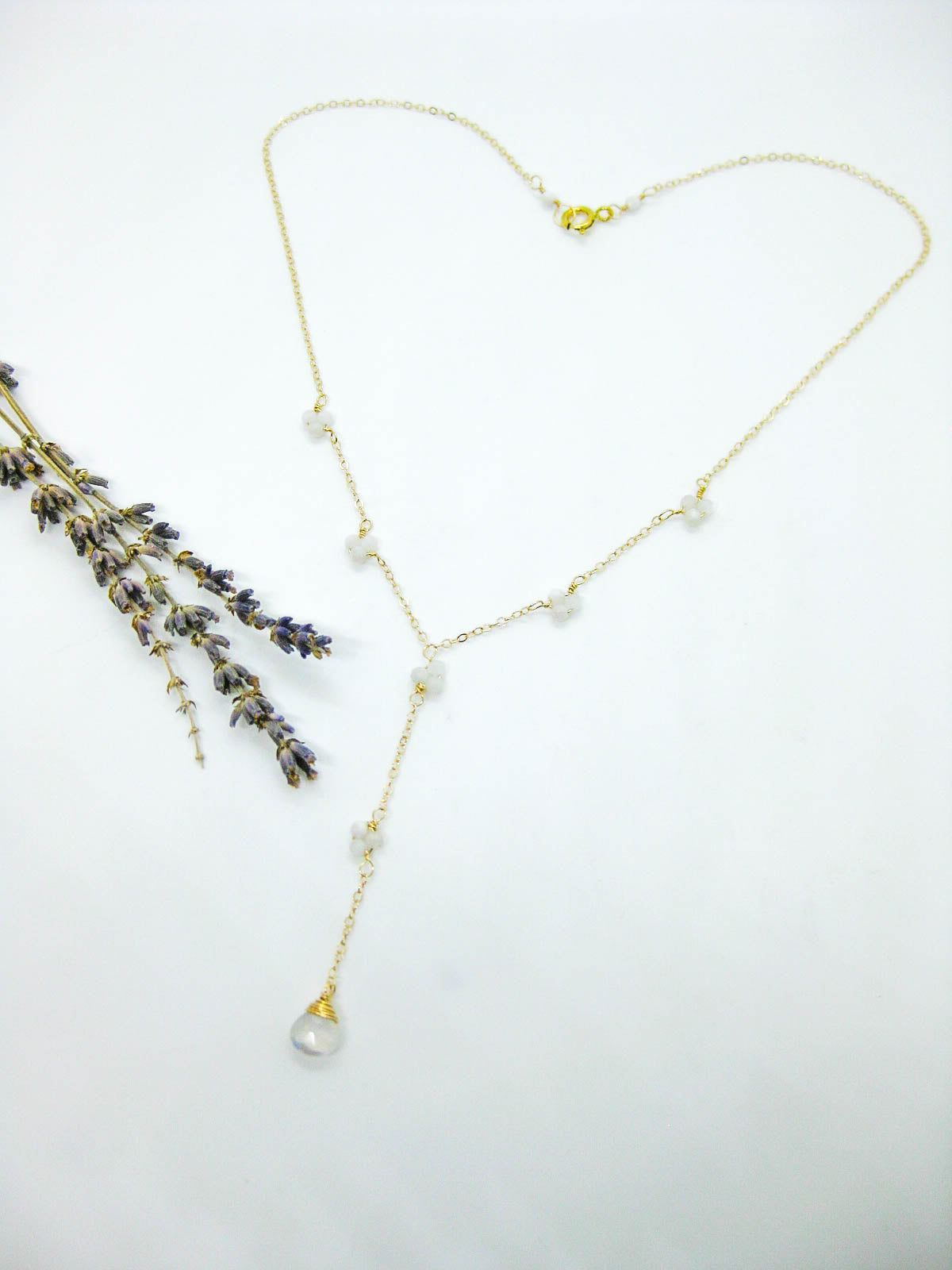 Hyacinth: Moonstone Drop Necklace