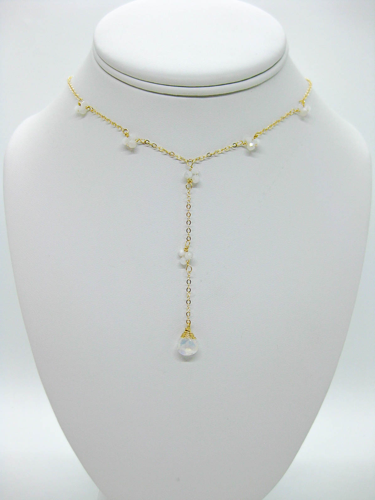 Hyacinth: Moonstone Drop Necklace