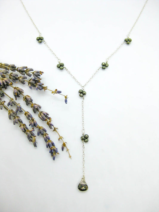 Hyacinth: Pyrite Drop Necklace
