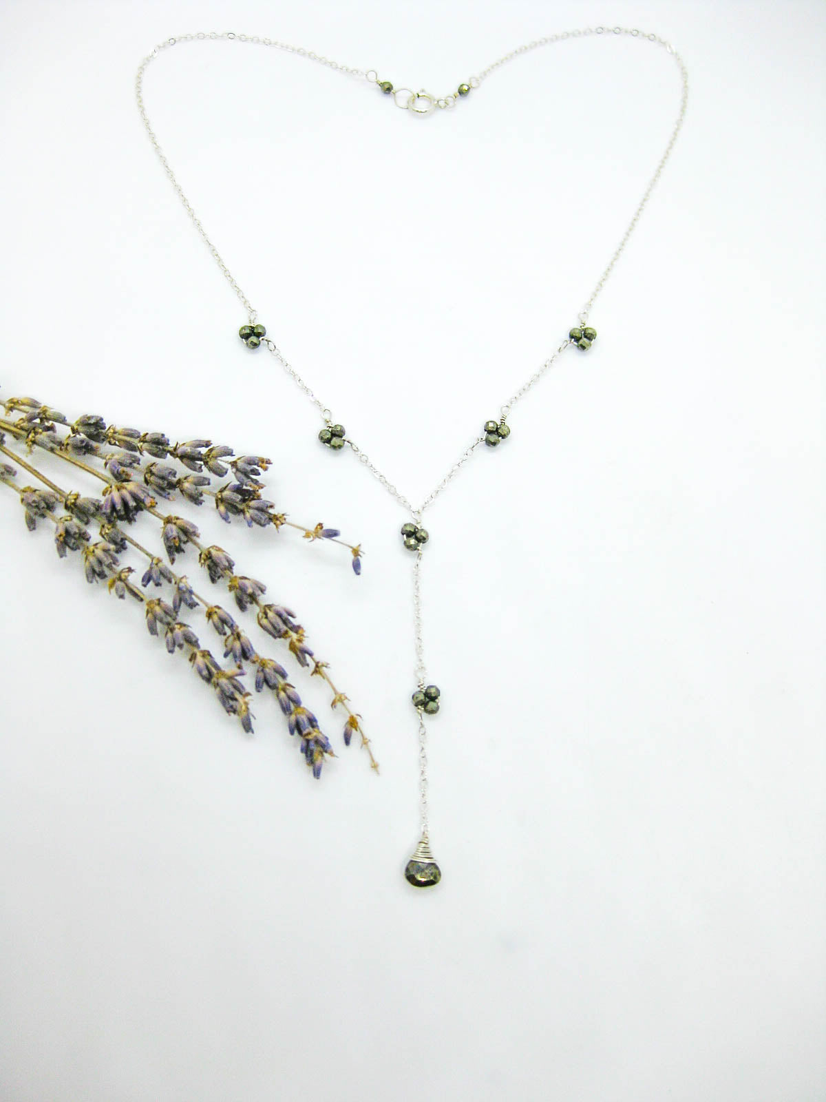 Hyacinth: Pyrite Drop Necklace