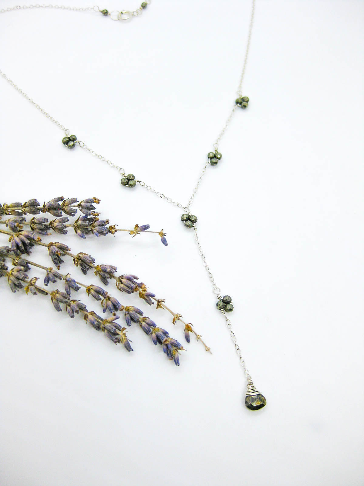 Hyacinth: Pyrite Drop Necklace