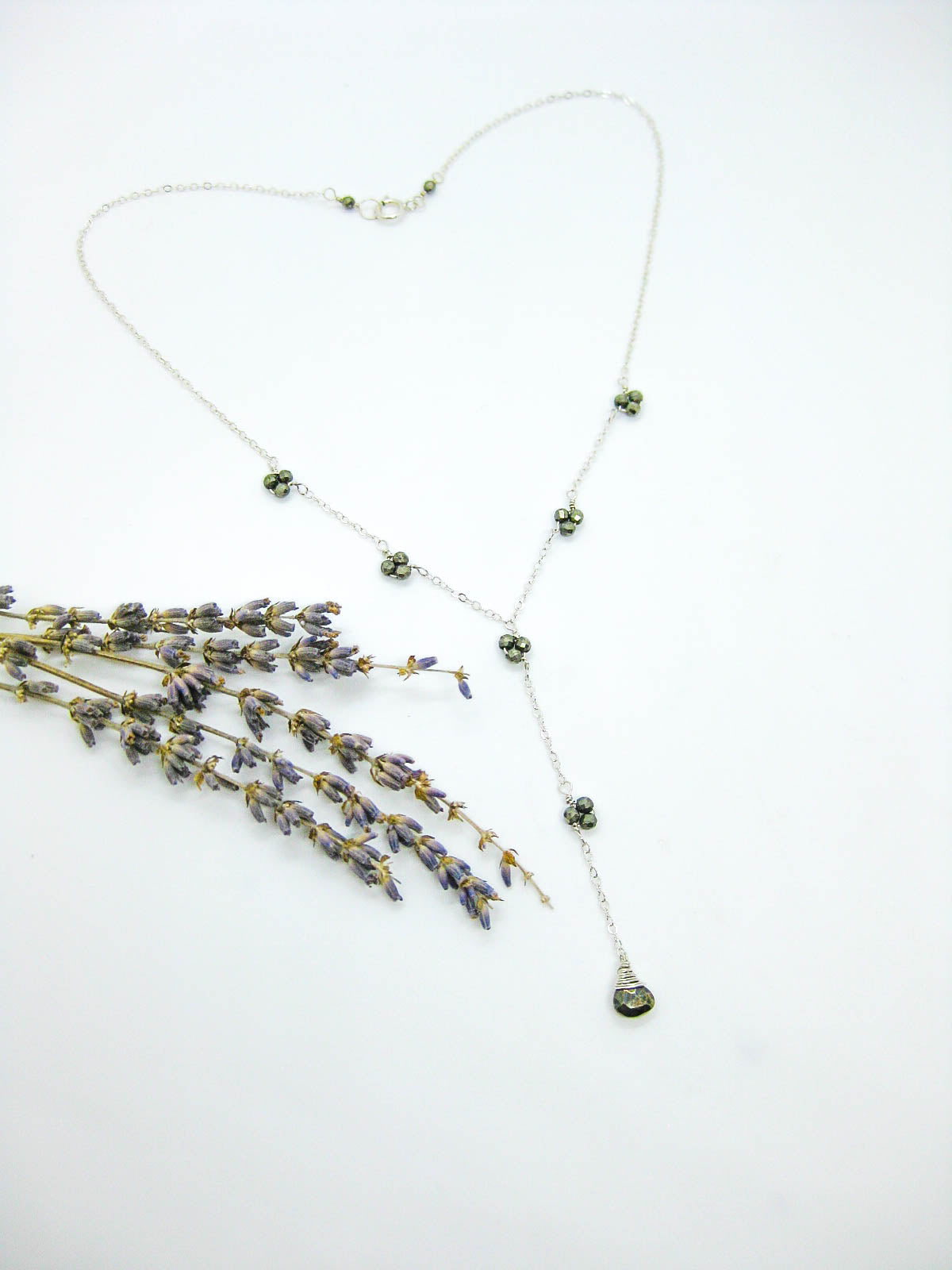 Hyacinth: Pyrite Drop Necklace