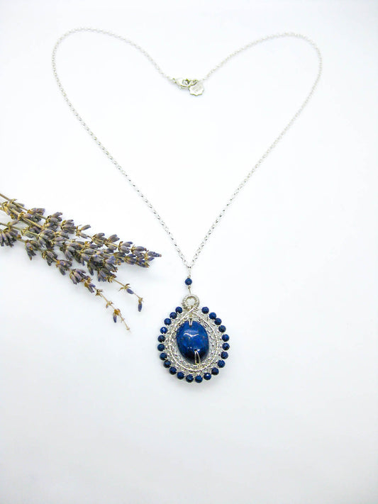 Alyssa: Lapis Necklace - n586b-oak
