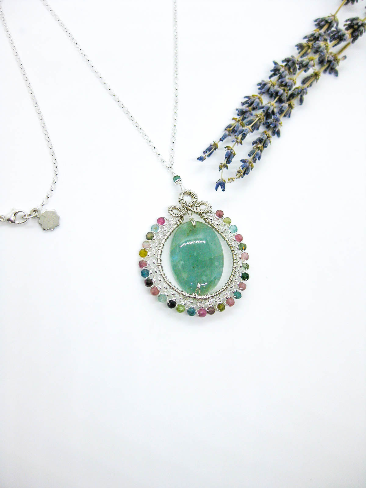 Alyssa: Aquamarine Long Necklace - n589oak