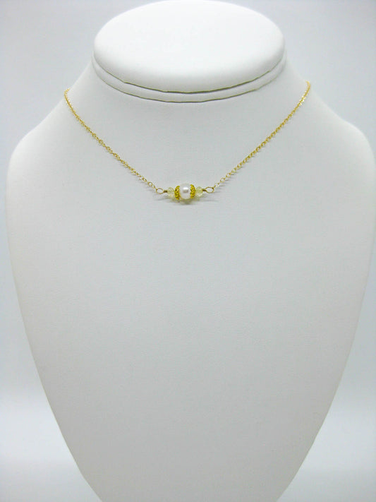 Heather: Citrine Pearl Choker - n593