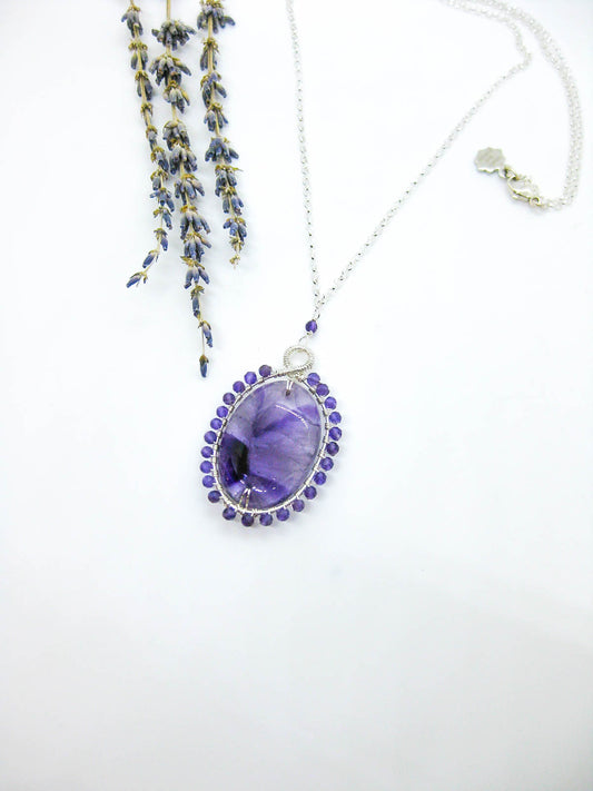 Peony: Amethyst 22" Necklace - n602oak