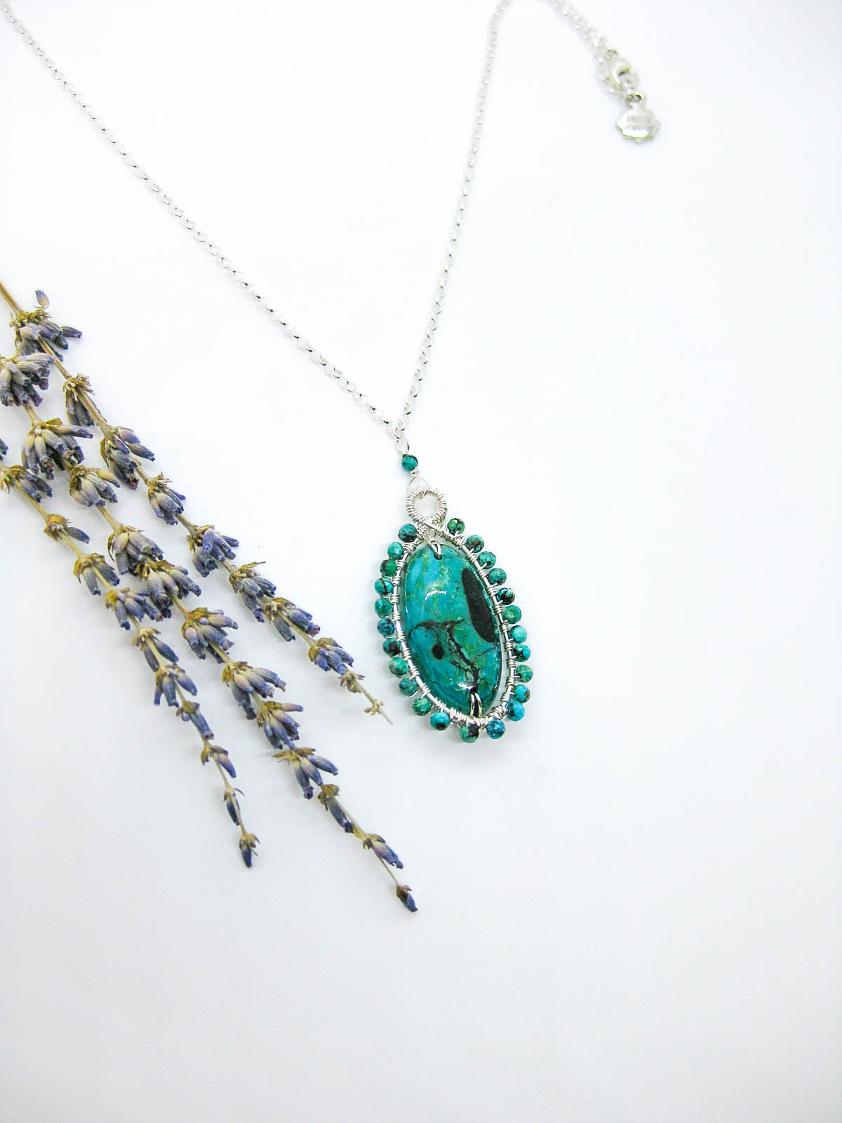Peony: Turquoise 22" Necklace - n604oak