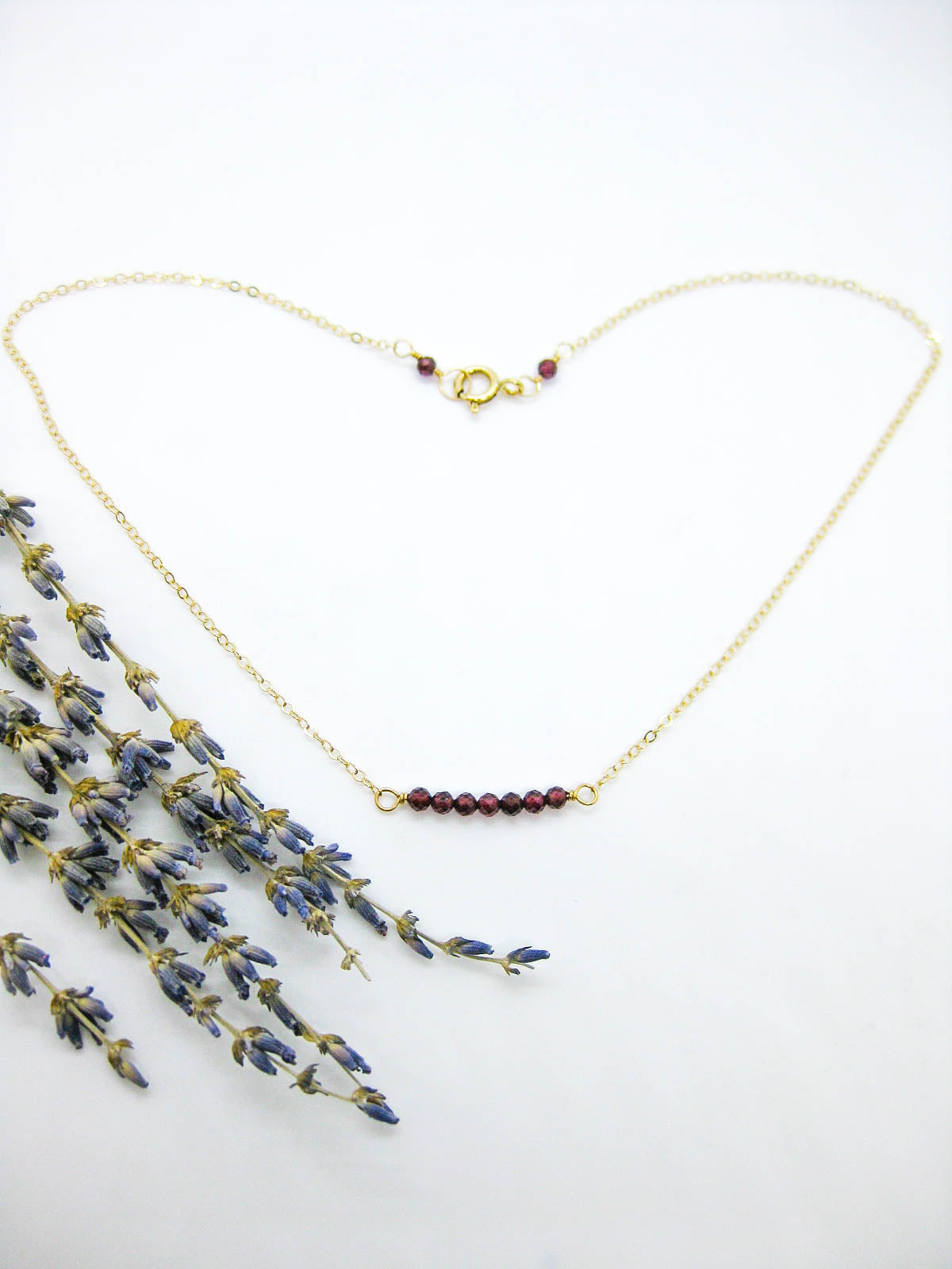 Violet: Garnet Choker - n622