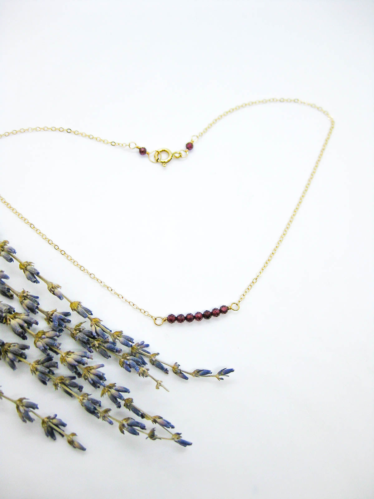 Violet: Garnet Choker - n622