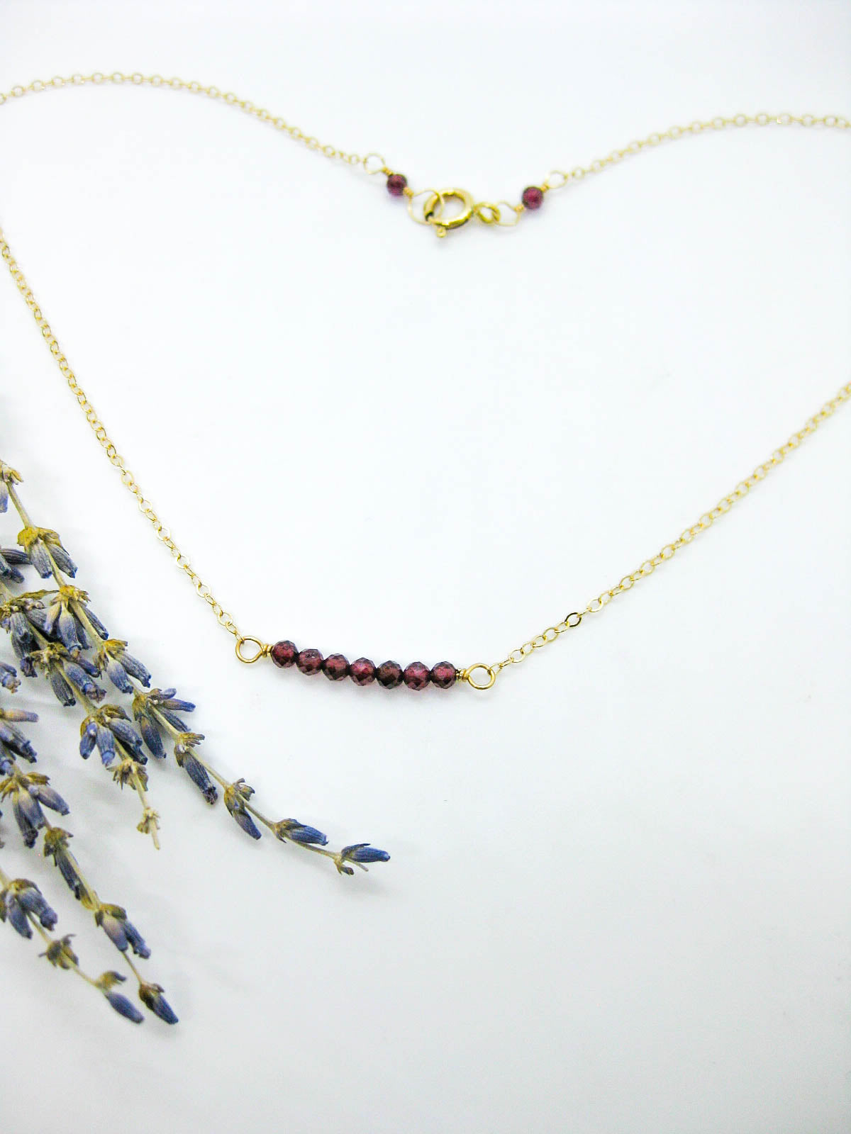 Violet: Garnet Choker - n622