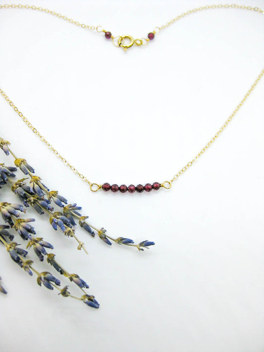 Violet: Garnet Choker - n622