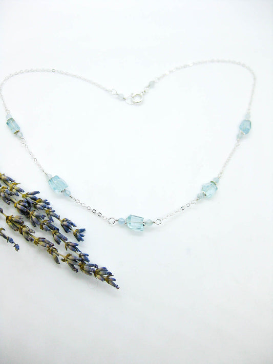 Petunia: Aquamarine Choker - n633