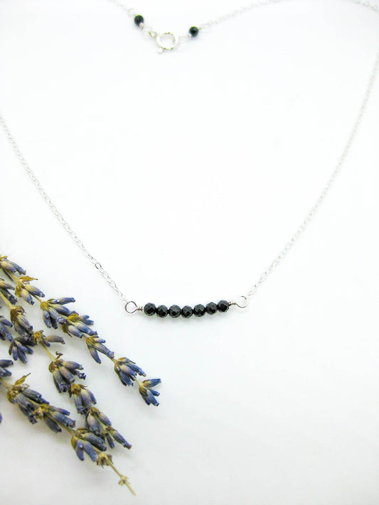 Violet: Black Spinel Choker - n635