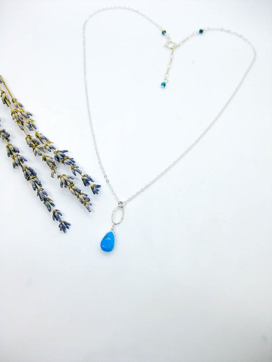 Chrysanthe: Blue Turquoise Necklace - n641