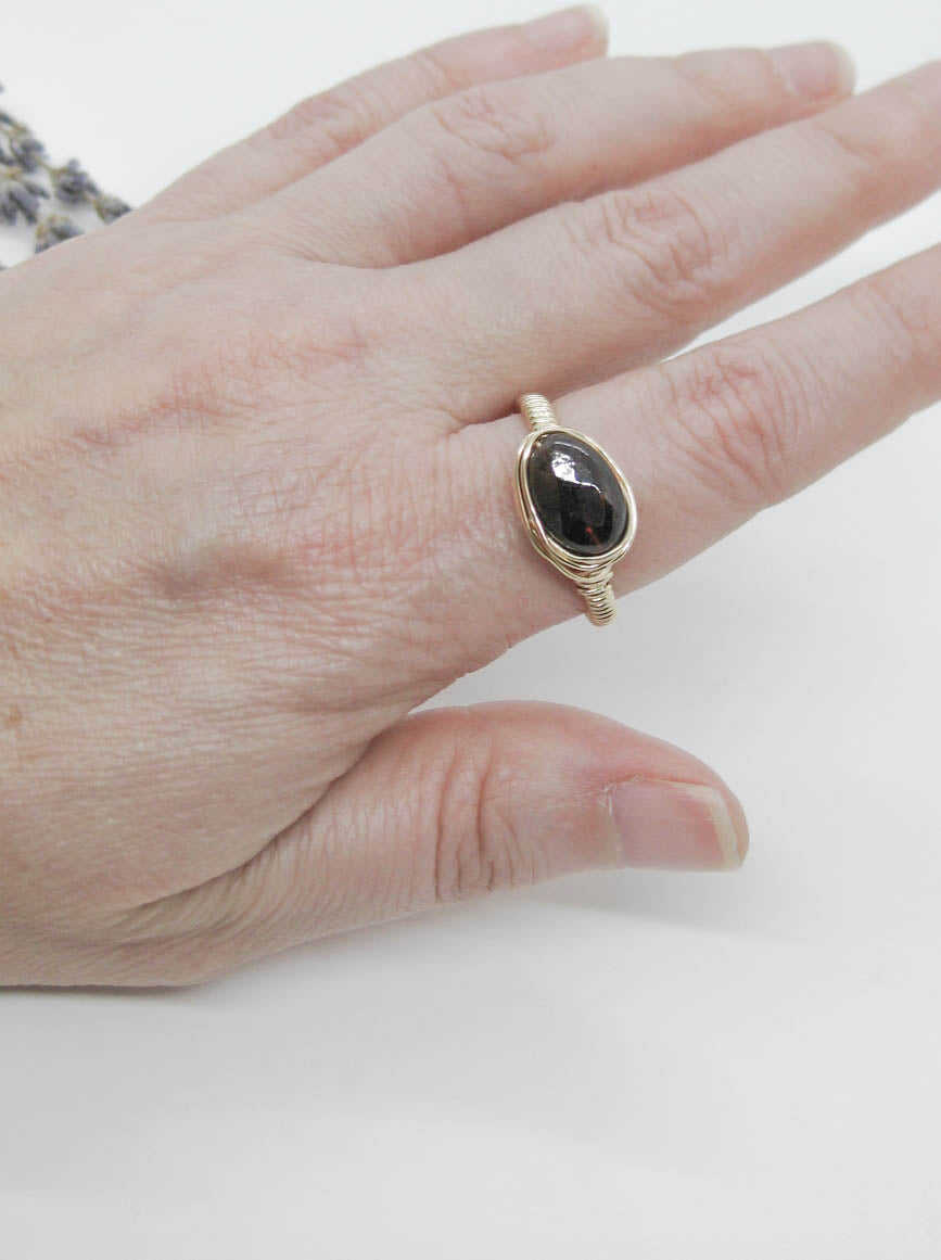 Calla: Garnet Ring - r43