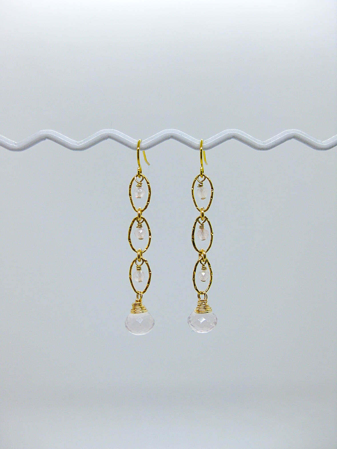 Lilac: Rose Quartz Earrings - e616