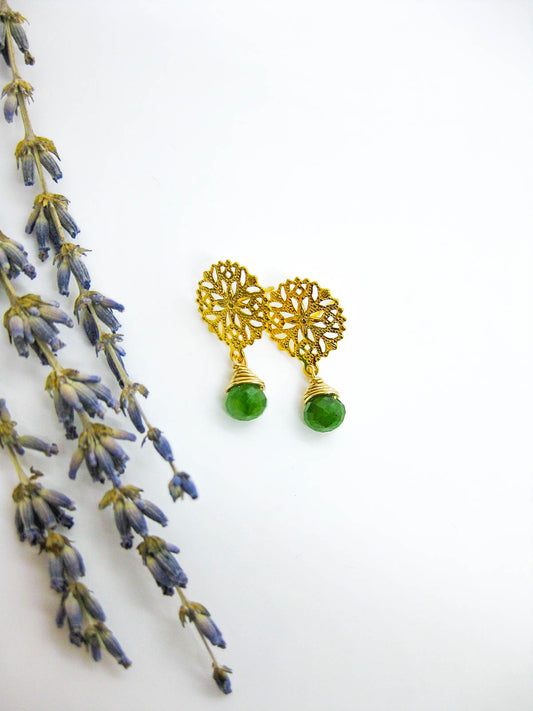 Jonquil: Jade Earrings - e637