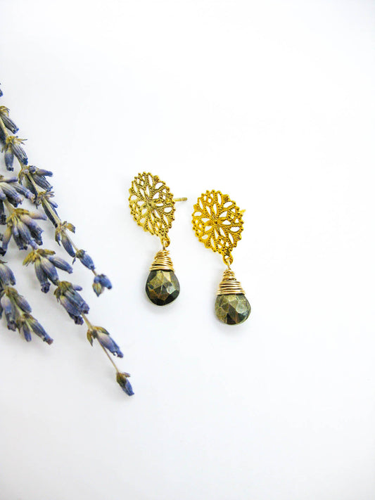 Jonquil: Pyrite Earrings - e638