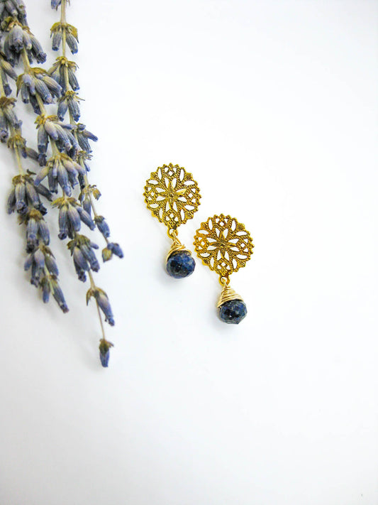 Jonquil: Lapis Earrings - e640