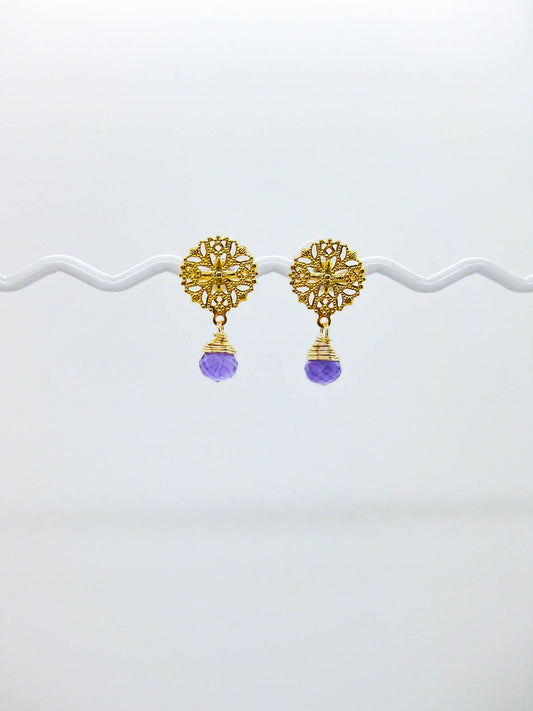 Jonquil: Amethyst Earrings - e643