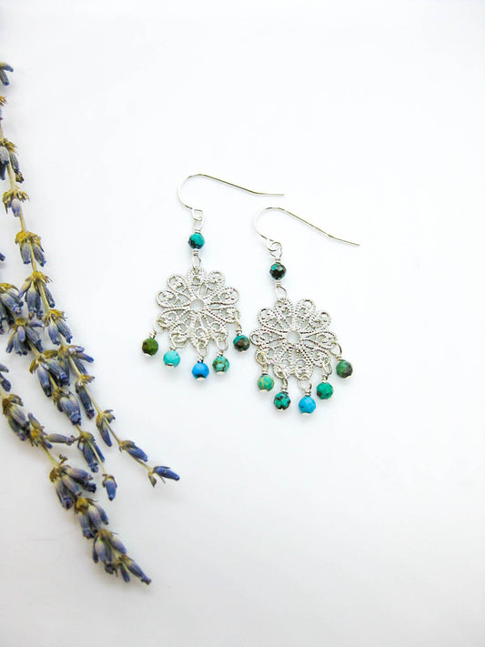 Willow: Turquoise Earrings - e651