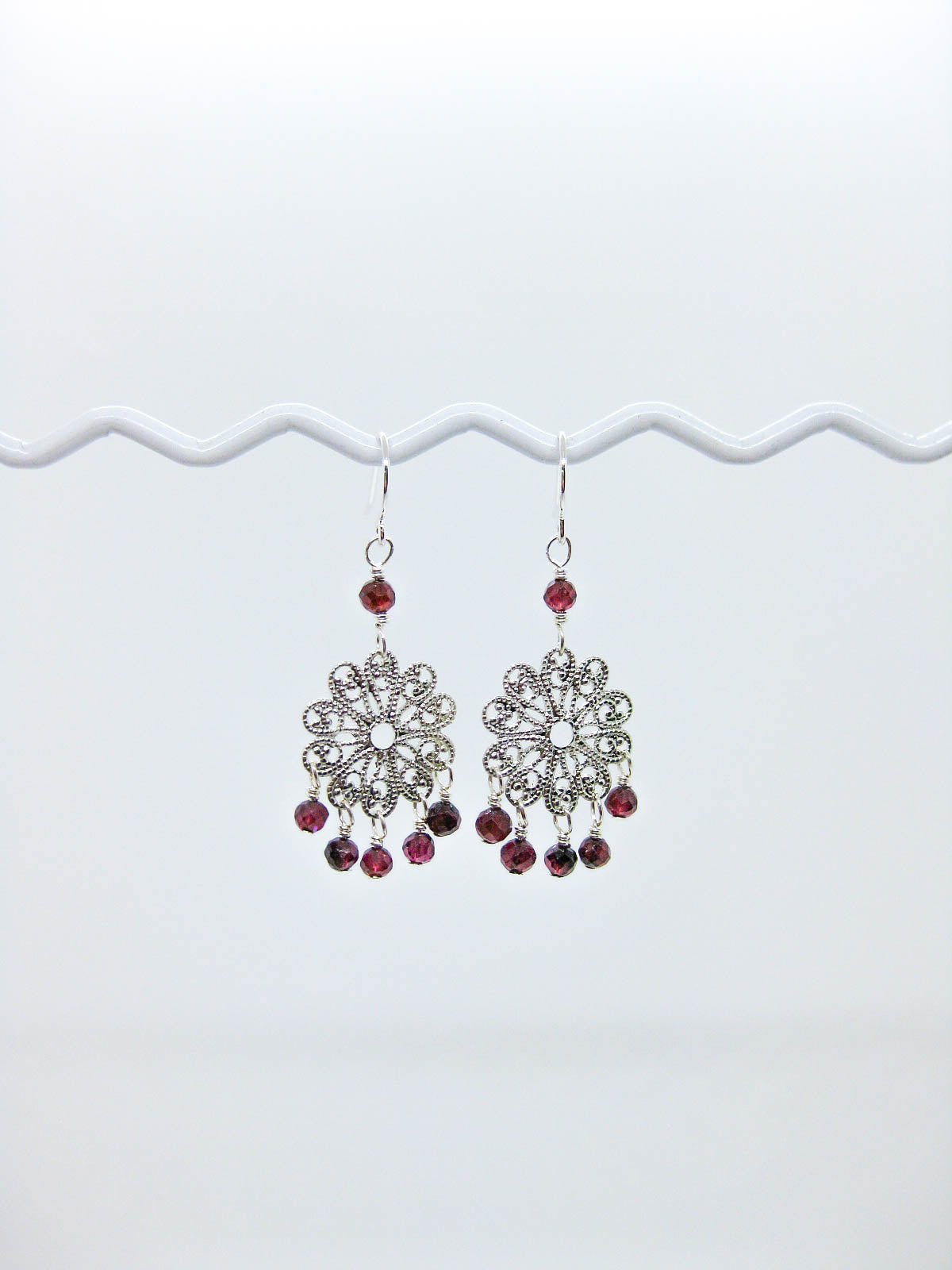 Willow: Garnet Earrings - e653