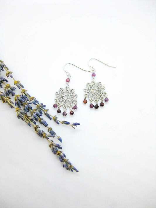 Willow: Ruby Earrings - e654