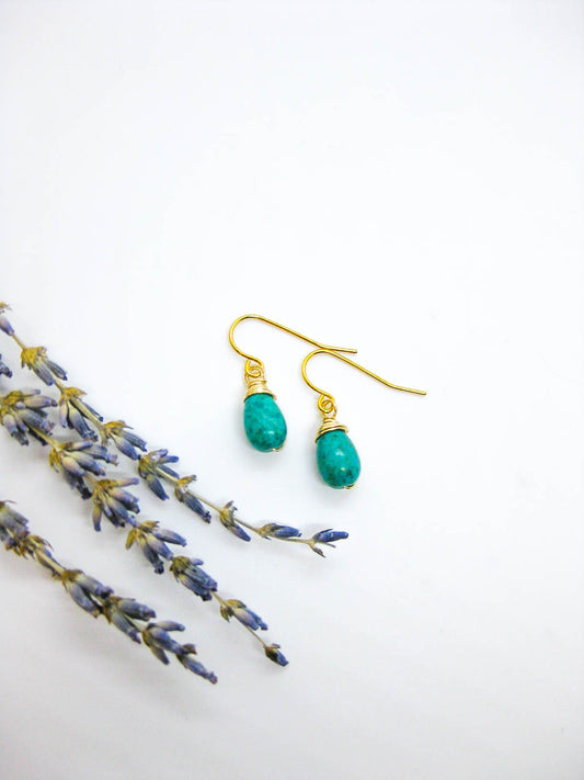 Chamomile: Turquoise Earrings - e658
