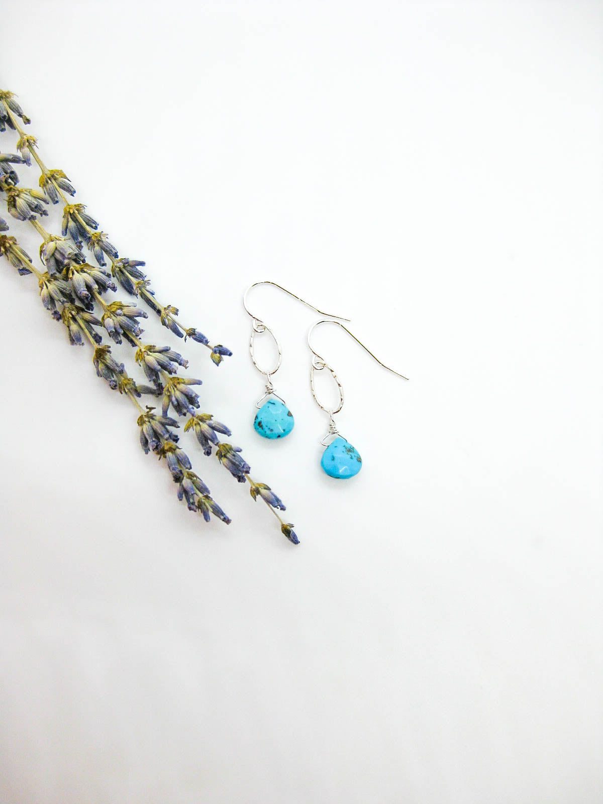 Chrysanthe: Turquoise Earrings - e659