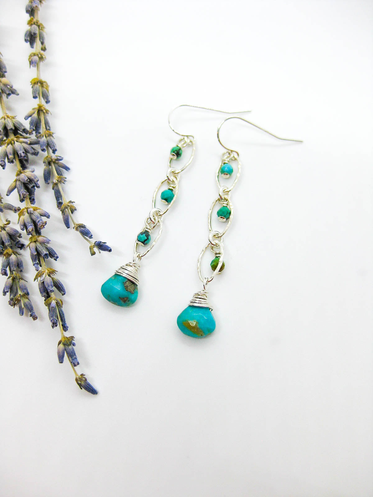 Lilac: Turquoise Earrings - e661