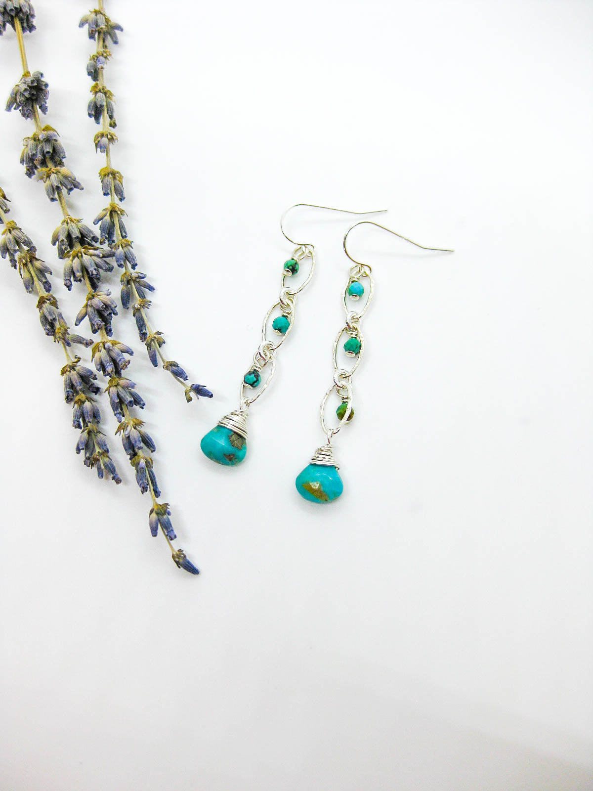 Lilac: Turquoise Earrings - e661