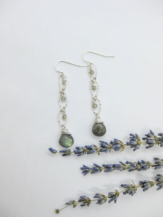 Lilac: Labradorite Earrings - e580