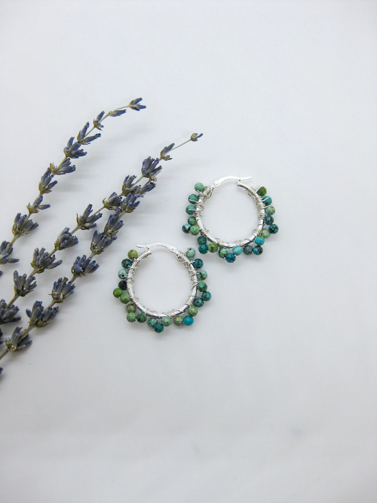 Leilani: Turquoise Hoop Earrings - e572